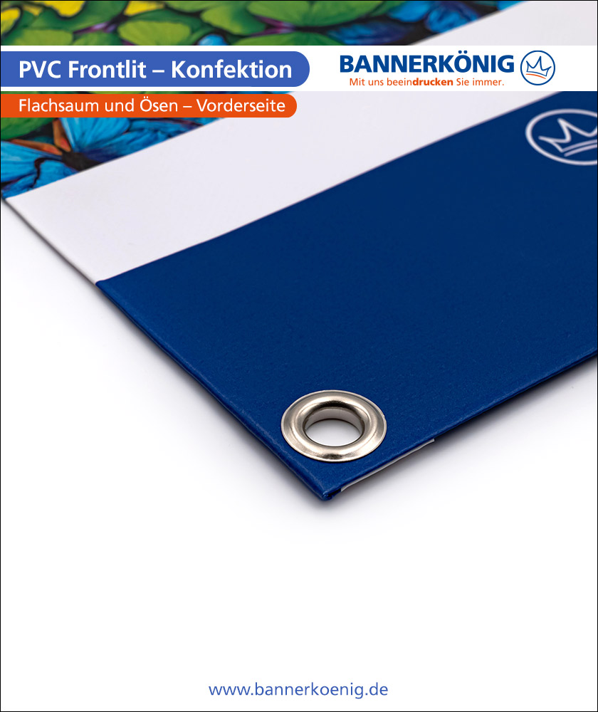 PVC Frontlit – Konfektion Ösen, Vorderseite